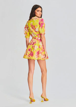 AURIL YELLOW SHORT DRESS