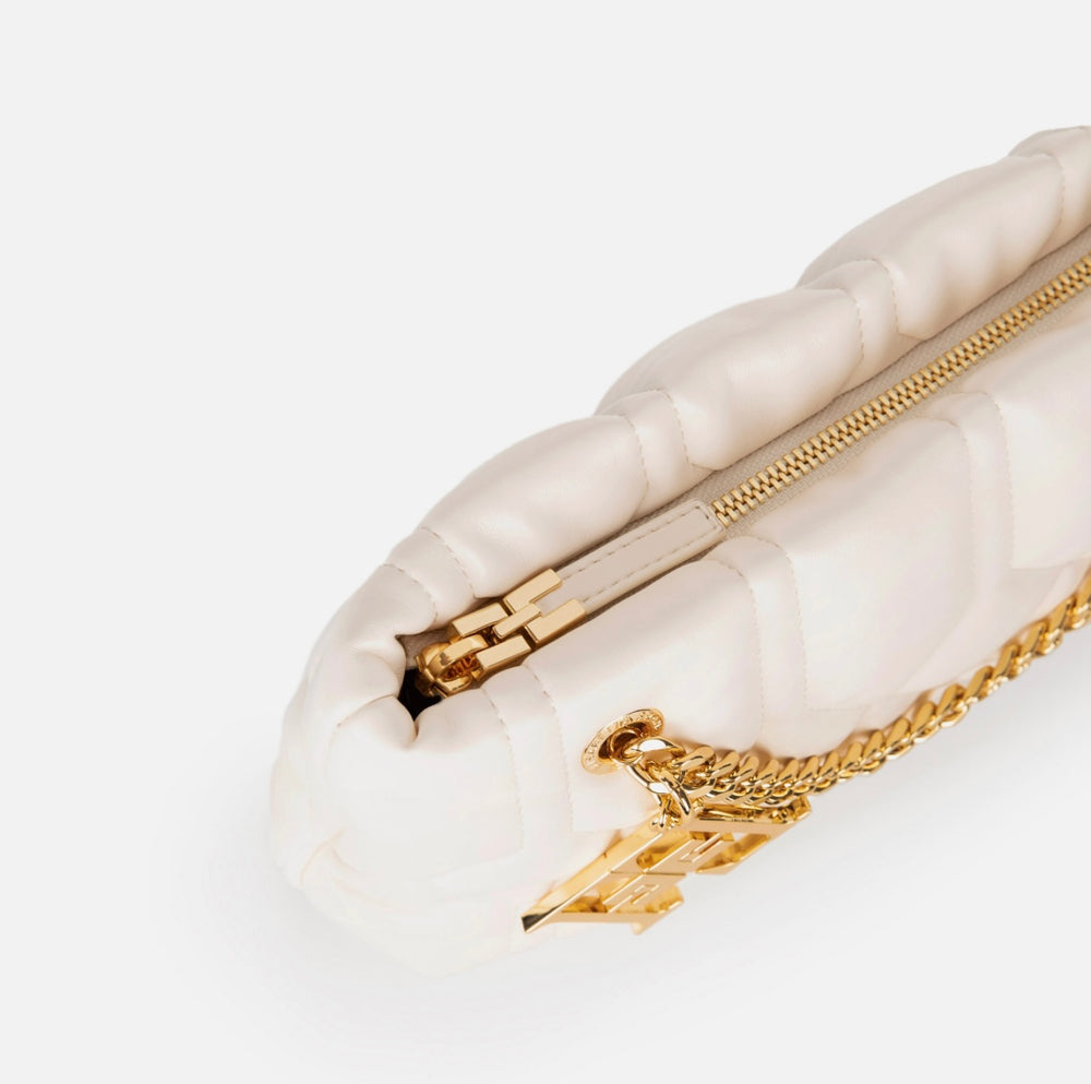 Schulter-Puffertasche mit Logo-Plakette