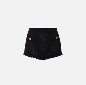 Strick-Shorts mit Logo-Knöpfen