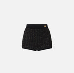 Shorts aus Bouclé mit Pailletten