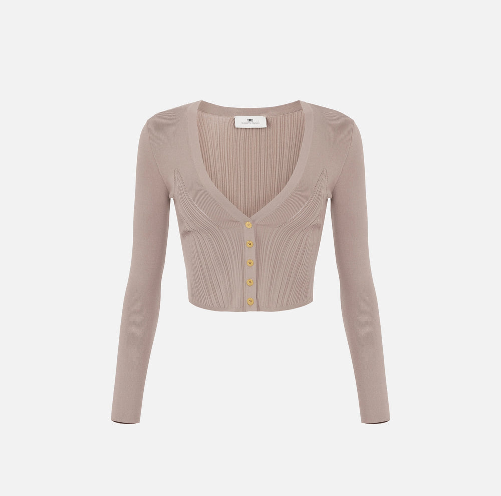 Mikro-Cardigan aus Viskose mit Herz