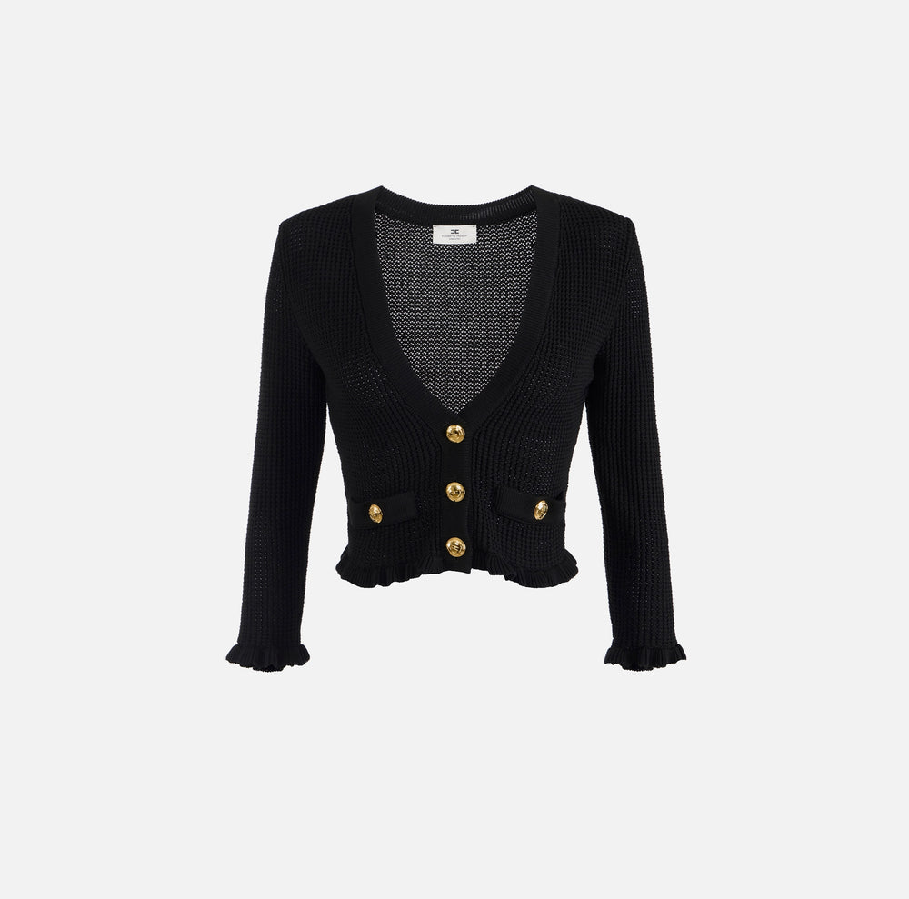 Strick-Cardigan mit Logo-Knöpfen