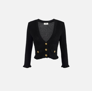 Strick-Cardigan mit Logo-Knöpfen