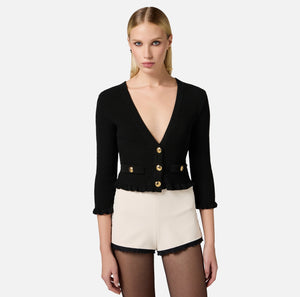 Strick-Cardigan mit Logo-Knöpfen