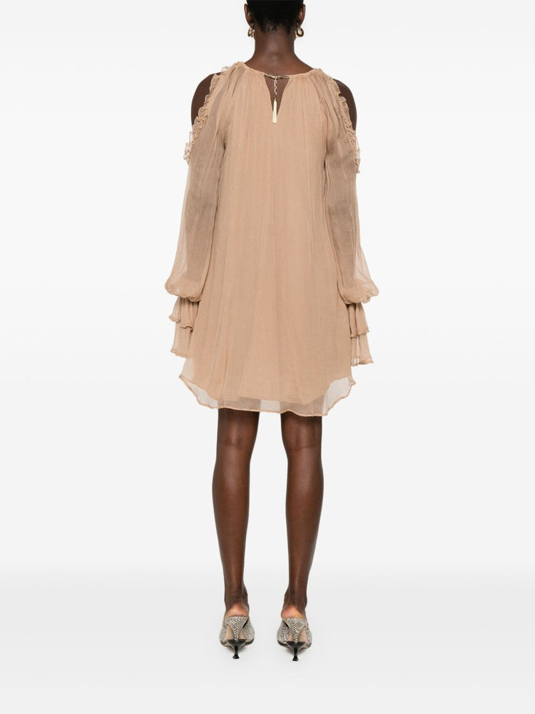 BLUSH PINK SILK MINI DRESS AMEN - WOMEN
