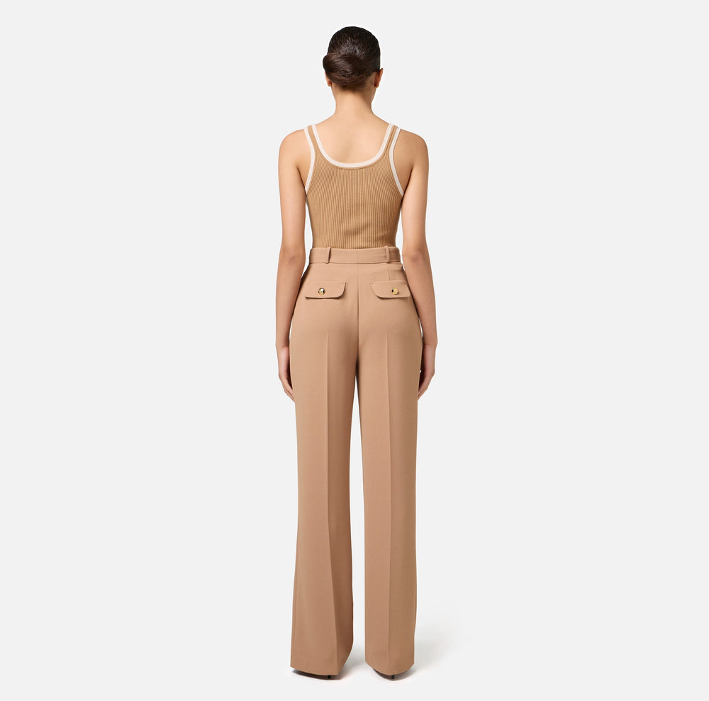 Top aus Viskose mit Logo im College-Stil