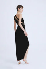 ONE-SHOULDER DRAPED DRESS