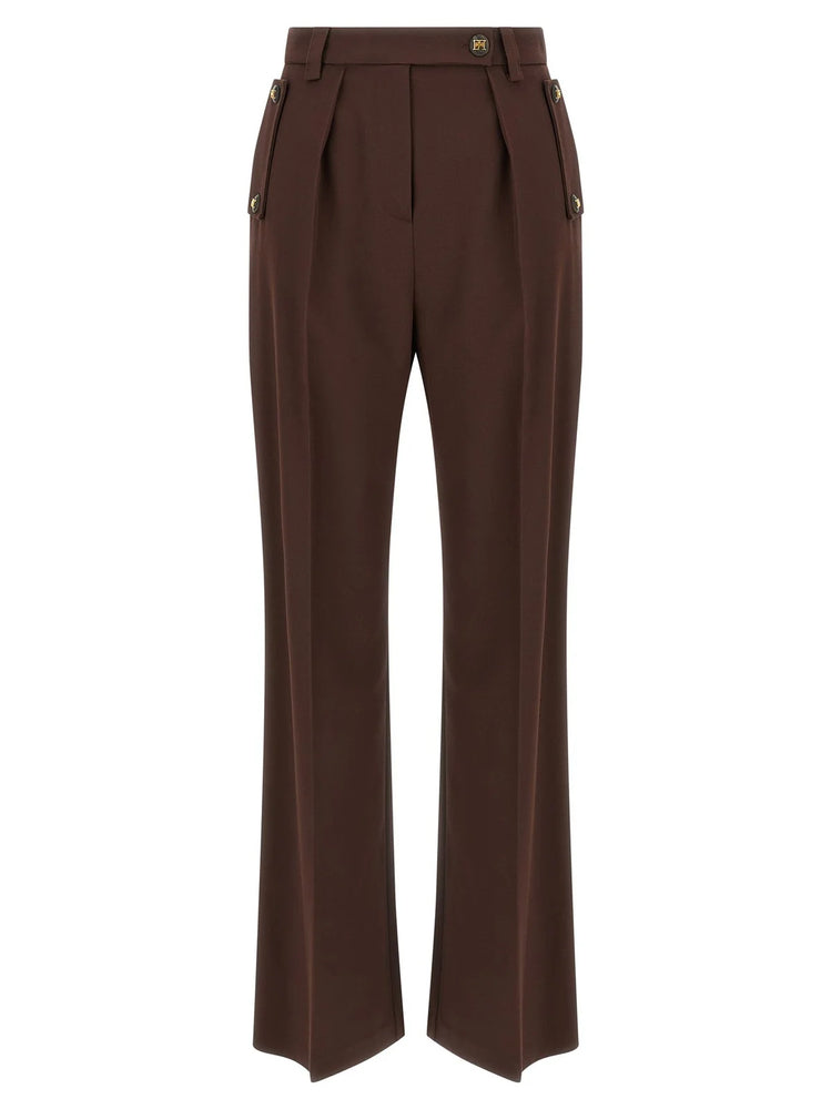 Elisabetta Franchi Pleated Straight Leg Trousers