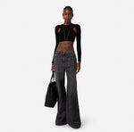 Cropped-Top aus Lyocell in Rippoptik mit Cut-out