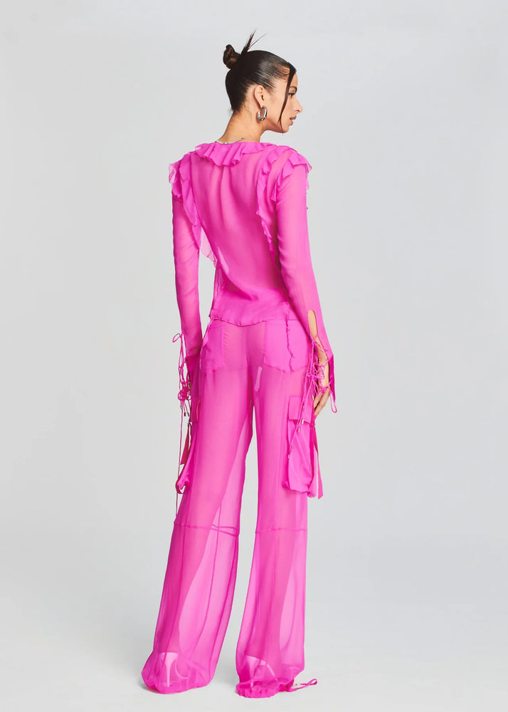 VIVIANE SILK CHIFFON PANT