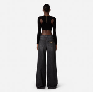 Cropped-Top aus Lyocell in Rippoptik mit Cut-out