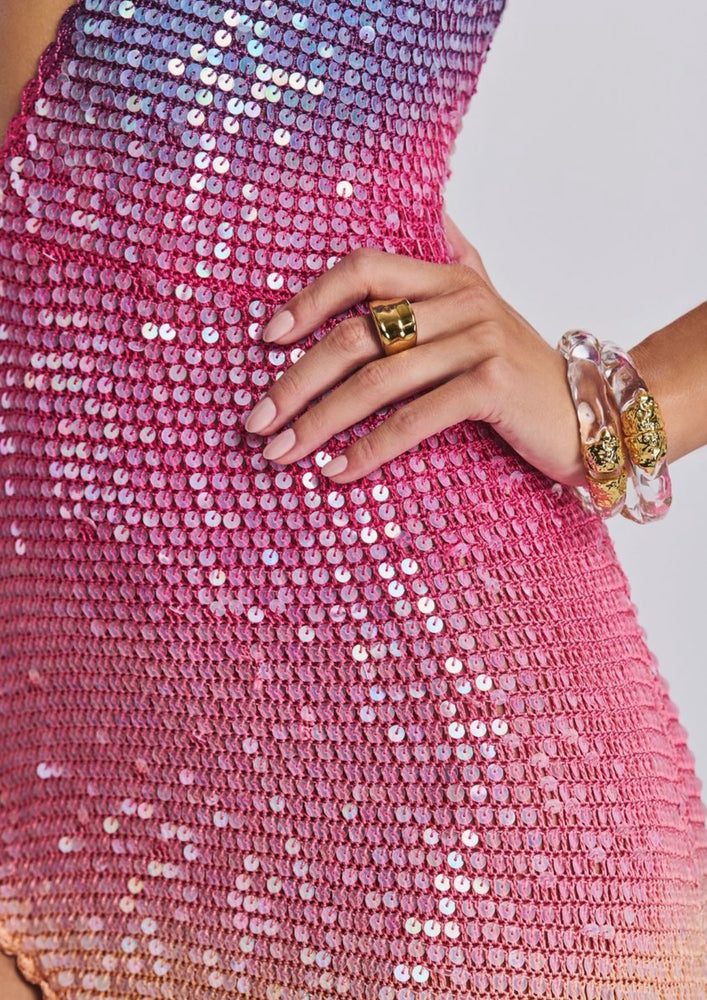 CANDICE SEQUIN CROCHET DRESS