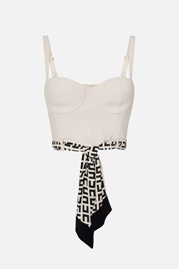 Bustier-Top mit Tuch mit Logo-Print
