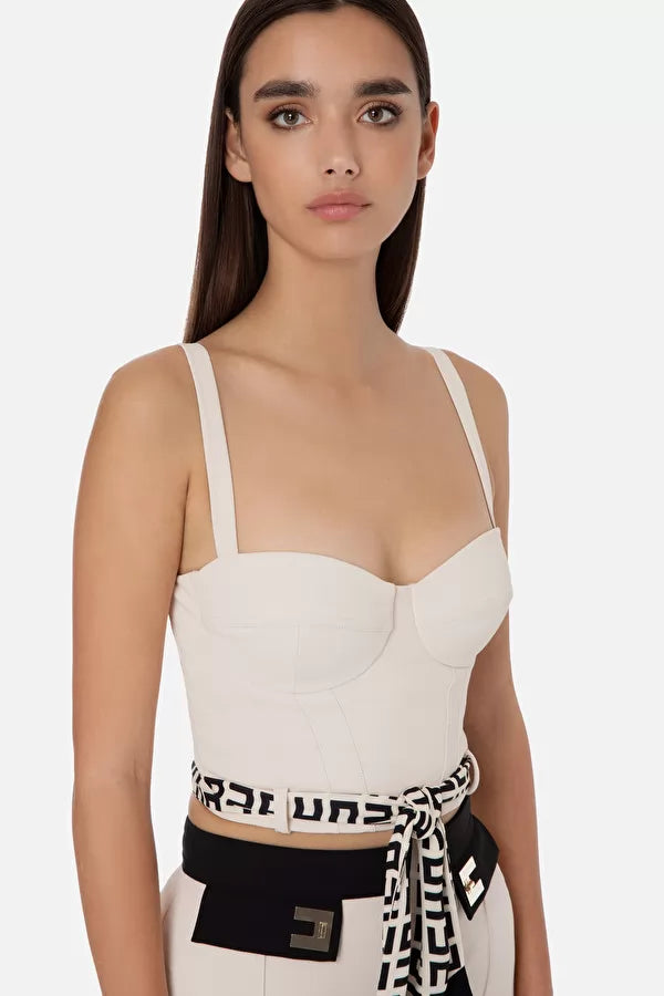 Bustier-Top mit Tuch mit Logo-Print