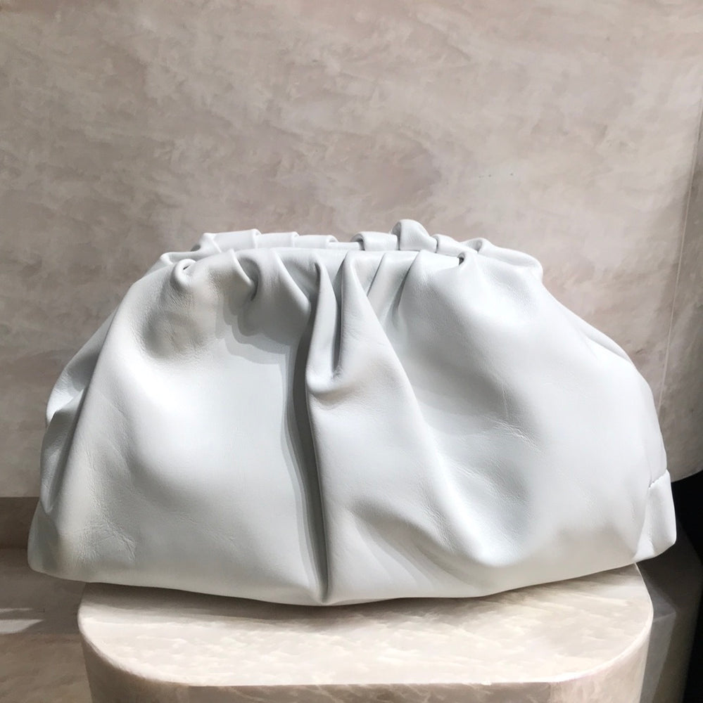 Mittlere Umhänge Tasche Echtleder Weiß