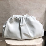 Mittlere Umhänge Tasche Echtleder Weiß