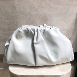 Mittlere Umhänge Tasche Echtleder Weiß