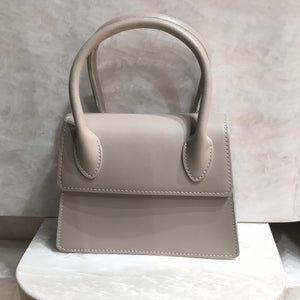 Kleine Echtleder Umhängetasche Taupe