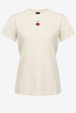 Basic T-Shirt mit Lippenprint