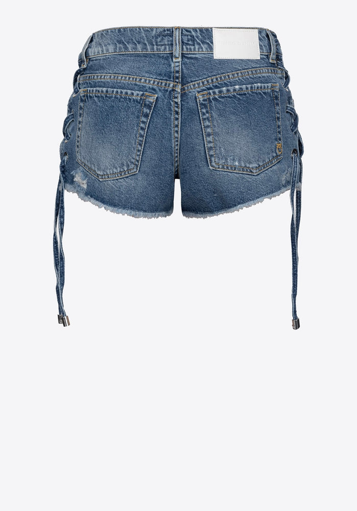 JEANSSHORTS MIT SCHNÜRUNG