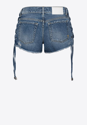 JEANSSHORTS MIT SCHNÜRUNG