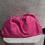 Mittlere Umhänge Tasche Echtleder Pink