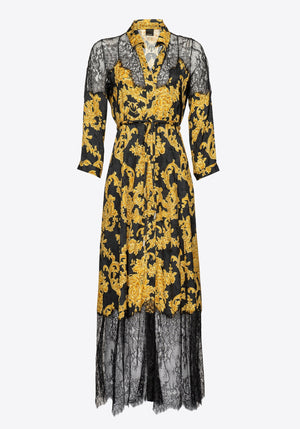 HEMDBLUSENKLEID IM DEKORATIVEN PRINT MIT SPITZE
