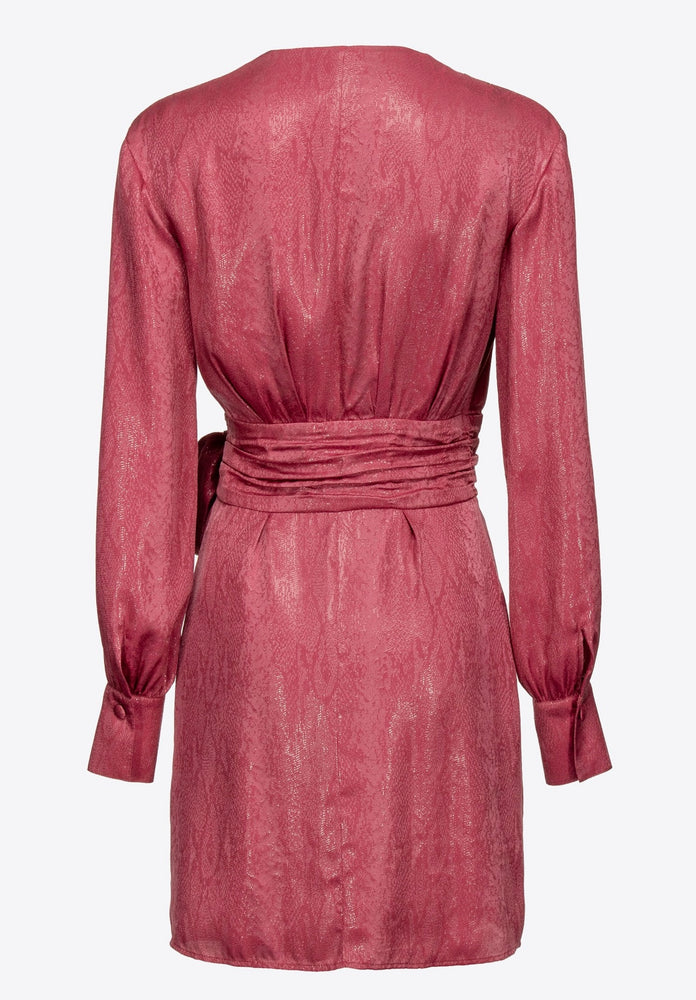 JACQUARD-MINIKLEID IM WET-LOOK