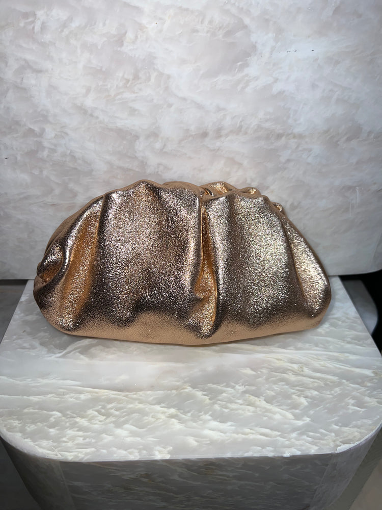 Mini Umhänge Tasche Echtleder Gold