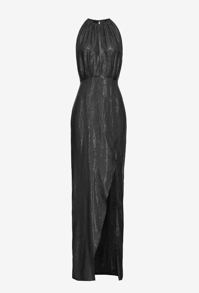 LANGES JACQUARDKLEID WET-LOOK
