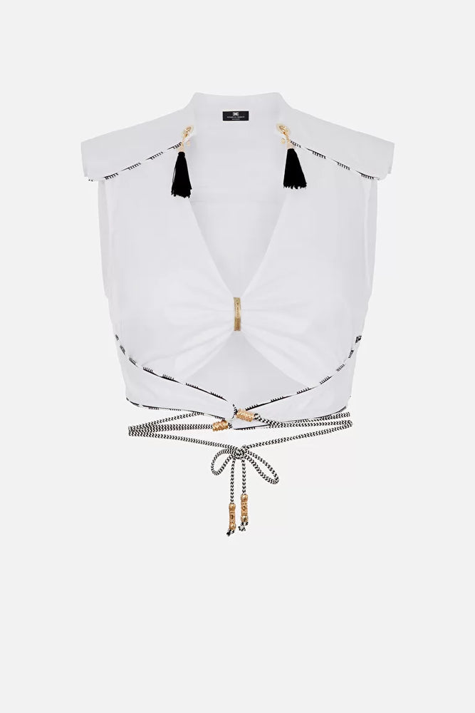 Top mit Quasten am Ausschnitt