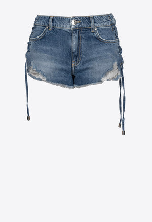 JEANSSHORTS MIT SCHNÜRUNG