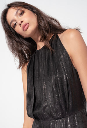 LANGES JACQUARDKLEID WET-LOOK