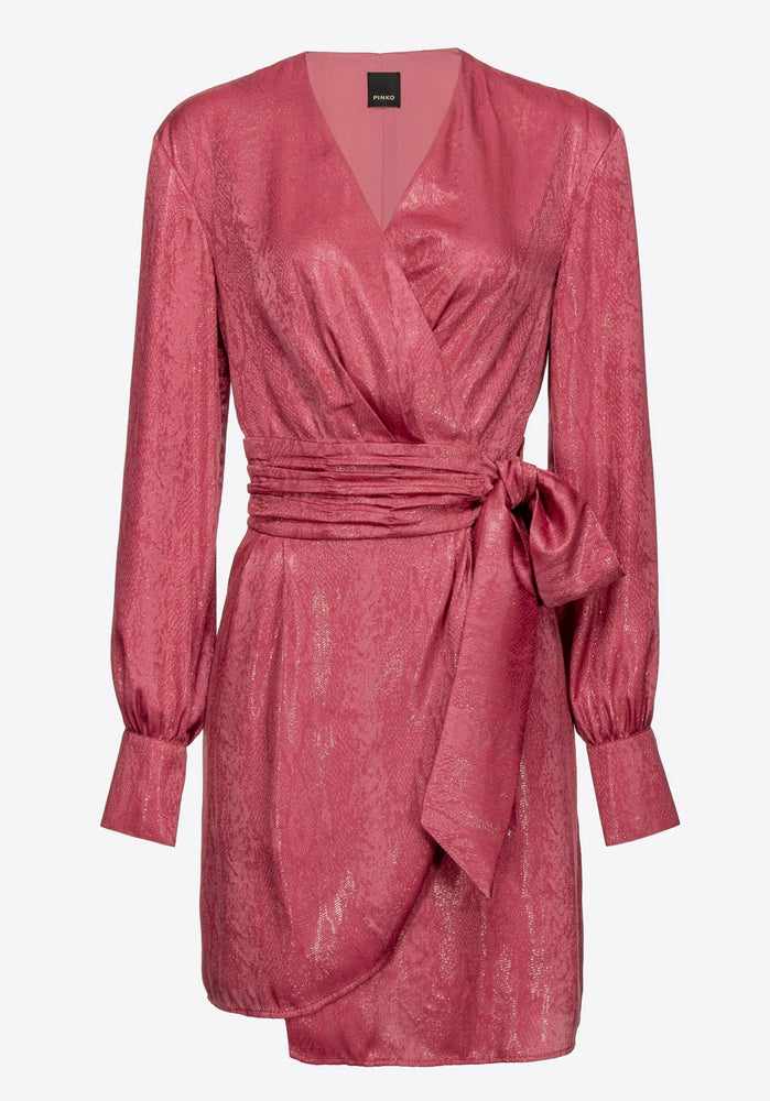 JACQUARD-MINIKLEID IM WET-LOOK
