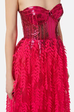 Red Carpet-Kleid mit besticktem Bustier-Top