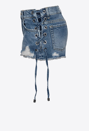 JEANSSHORTS MIT SCHNÜRUNG