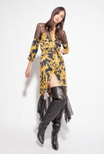 HEMDBLUSENKLEID IM DEKORATIVEN PRINT MIT SPITZE