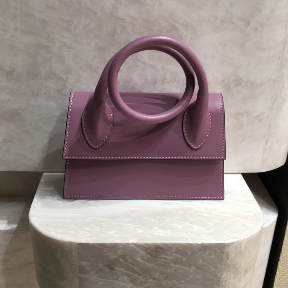 Kleine Echtleder Umhängetasche LAVENDEL