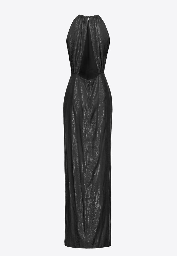 LANGES JACQUARDKLEID WET-LOOK
